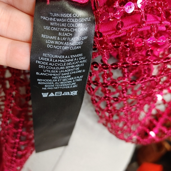 Anthropologie Pilcro fuschia sequin top size XS - Picture 13 of 15